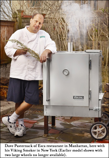 Dave Pasternack with his Viking Smoker /><h2>Sold Out Model(s) Please contact us for assistance 1-877-DVORSON</h2>
 <h2>36 inch wide Portable Gravity Feedâ„¢ Charcoal Smoker by Viking</h2>
<p>Viking Gravity Feedâ„¢ charcoal smokers give you the heavyÂ­-duty power and capacity to cook championship barbecue in your own backyard. The unique gravity feed charcoal system automatically lights fresh coals as old coals burn off. The Ellipticalâ„¢ airflow system and precision temperature control offer the versatility to cook everything from traditional barbecue and smoked meats to steaks, pizzas - even baked desserts.</p>
<div align=