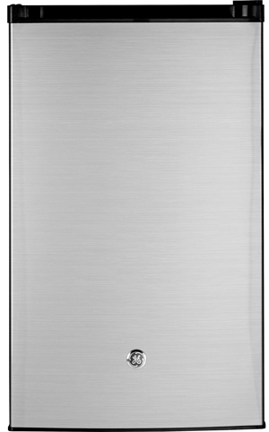 GME04GLKLB Compact refrigerator front view