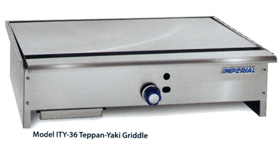 Teppanyaki Griddles from Imperial Range. Model ITY-36 shown.