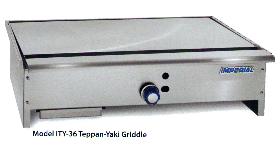 Teppanyaki Griddles by Imperial Range, standard commercial sizes 