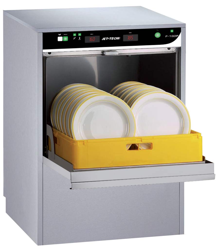 Jet Tech F-18DP dishwasher with pumped drain