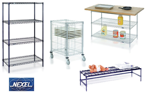 Nexel Wire Shelving, Dunnage Racks and Work Tables