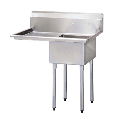 Single compartment sink with drainboard left
