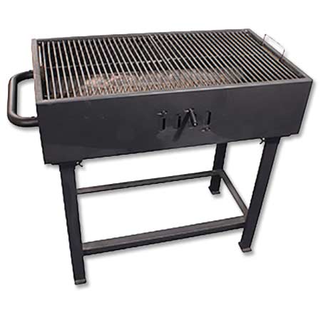 Charcoal Grill, Black Carbon Steel, Removable Legs