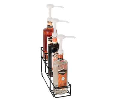Three compartment wire rack bottle organizer