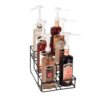 Six compartment wire rack bottle organizer
