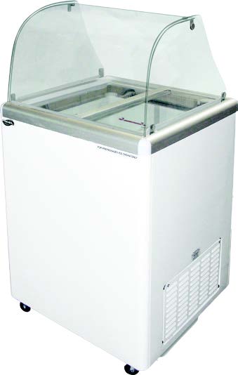 Visidipper Ice Cream Cabinet, EDC-4 Curved series, 24.75inches, 115 Volt
