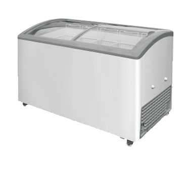 Ice Cream Chest Freezer Bunker, 49 inches wide, curved glass top