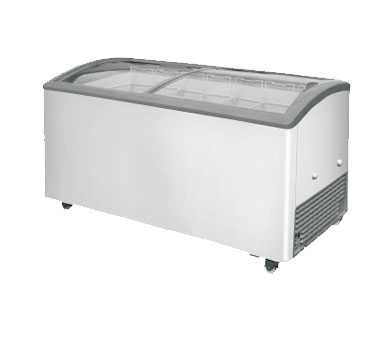 Ice Cream Chest Freezer Bunker, 66-1/2 inches wide, curved glass top