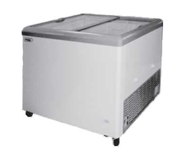 Ice Cream Chest Freezer Bunker, 43 inches wide, flat glass top