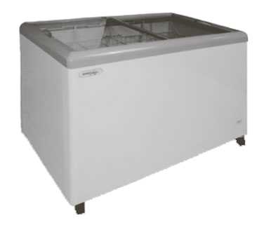 Ice Cream Chest Freezer Bunker, 52 inches wide, flat glass top