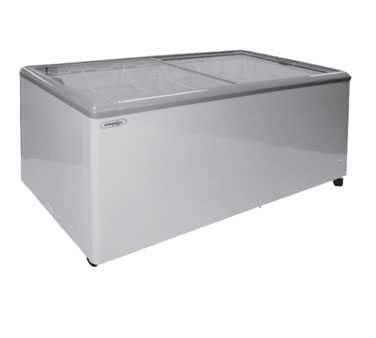 Ice Cream Chest Freezer Bunker, 71 inches wide, flat glass top