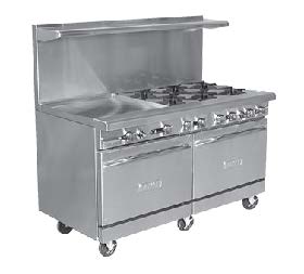 Royal 60 inch Range with 4 Burners and 36 inch Griddle Top