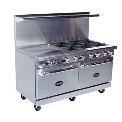 Royal 60 inch Range with Six Burners and Griddle Top