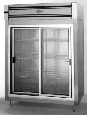 Utility Two Door Refrigerator with Sliding Glass Doors