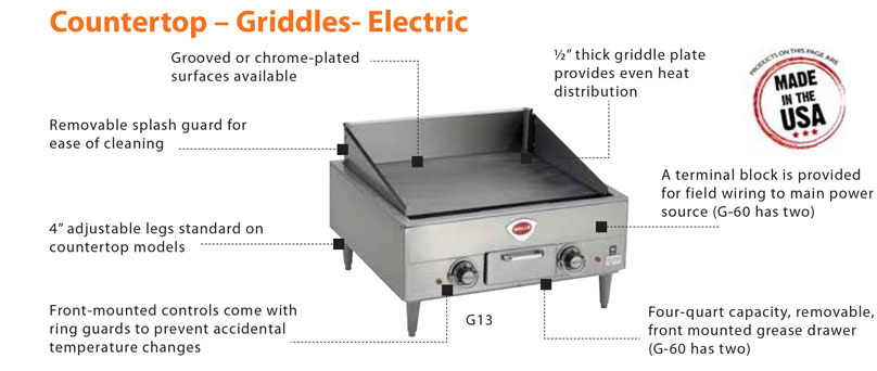 Wells Electric Countertop Griddles