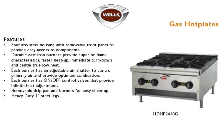 Wells 2011 Gas Hot Plate Cookers